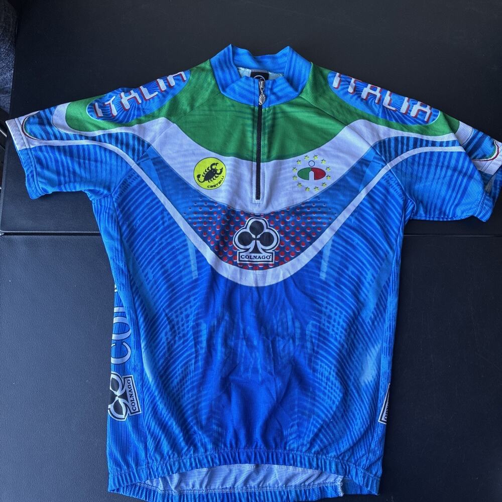 Castelli Colnago Team Italia Cycling Jersey Blue Men's L Made in Italy